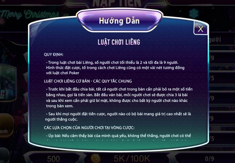 Hướng dẫn chơi Liêng 3 Cây chi tiết cho newbie