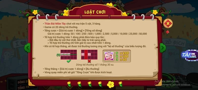 luật chơi nổ hũ thần bài miền Tây